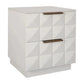 Hampshire 2-Drawer Bedside Table in White Oak with White Marble Top - Chocolate Wood