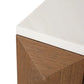 HAMPSHIRE WHITE MARBLE /WALNUT 2-DRAWER BEDSIDE TABLE - MyChocolateWood