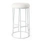 JACE WHITE STEEL BAR STOOL - WHITE LINEN - MyChocolateWood