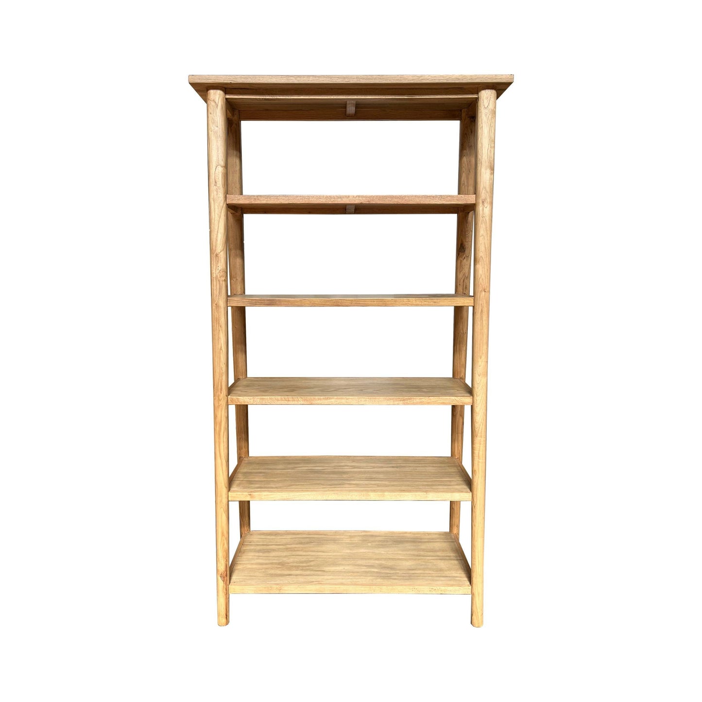 FITAN SOLID OAK WIDE 5-SHELF BOOKCASE BOOKSHELF/DISPLAY SHELVES - MyChocolateWood