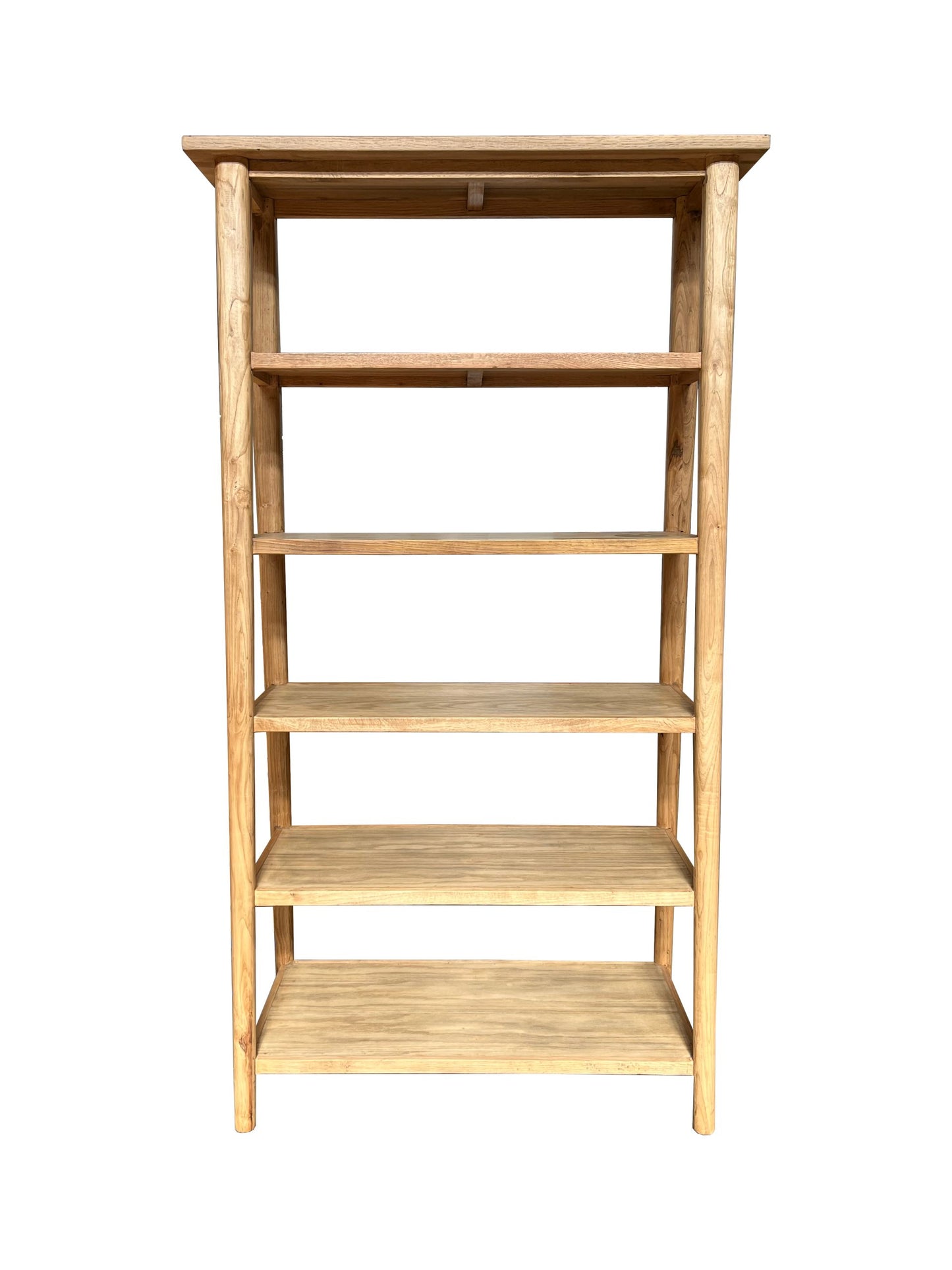 FITAN SOLID OAK WIDE 5-SHELF BOOKCASE BOOKSHELF/DISPLAY SHELVES - MyChocolateWood