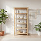FITAN SOLID OAK WIDE 5-SHELF BOOKCASE BOOKSHELF/DISPLAY SHELVES - MyChocolateWood