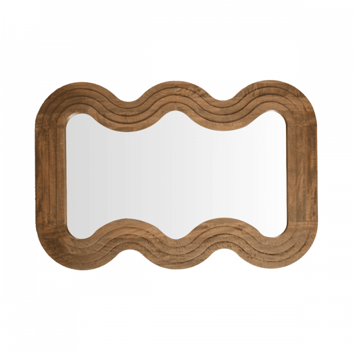SHIMMY OVAL MIRROR NATURAL MINDI WOOD FRAME - MyChocolateWood