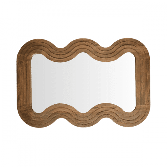SHIMMY OVAL MIRROR NATURAL MINDI WOOD FRAME - MyChocolateWood