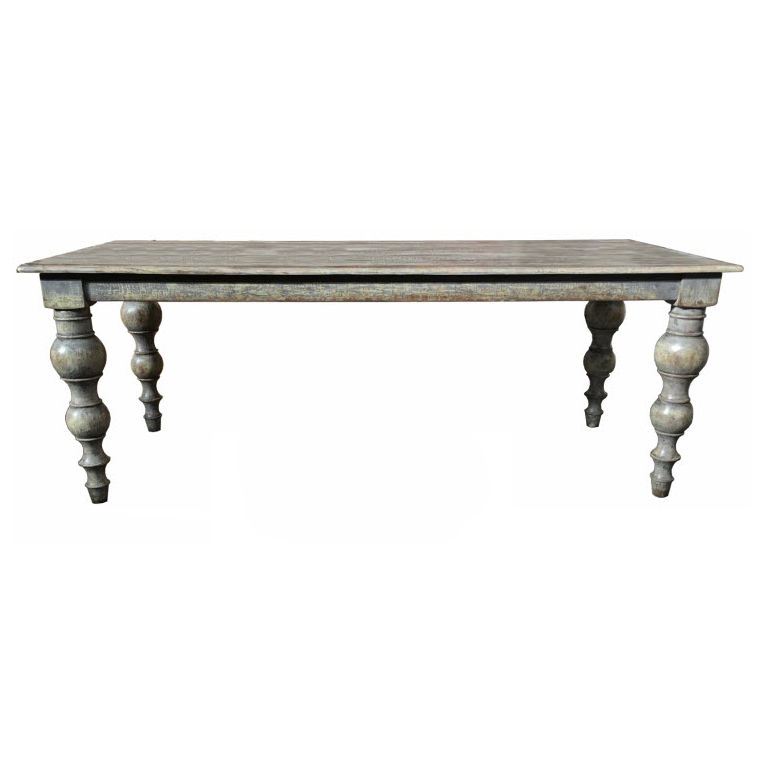HAMPSHIRE RECYCLED OREGON TIMBER DINING TABLE RUSTIC GREY 212CM - MyChocolateWood