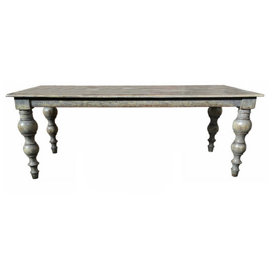 HAMPSHIRE RECYCLED OREGON TIMBER DINING TABLE RUSTIC GREY 212CM - MyChocolateWood