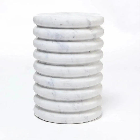 QUASAR SOLID MARBLE SIDE TABLE/LAMP TABLE/ACCENT TABLE - MyChocolateWood