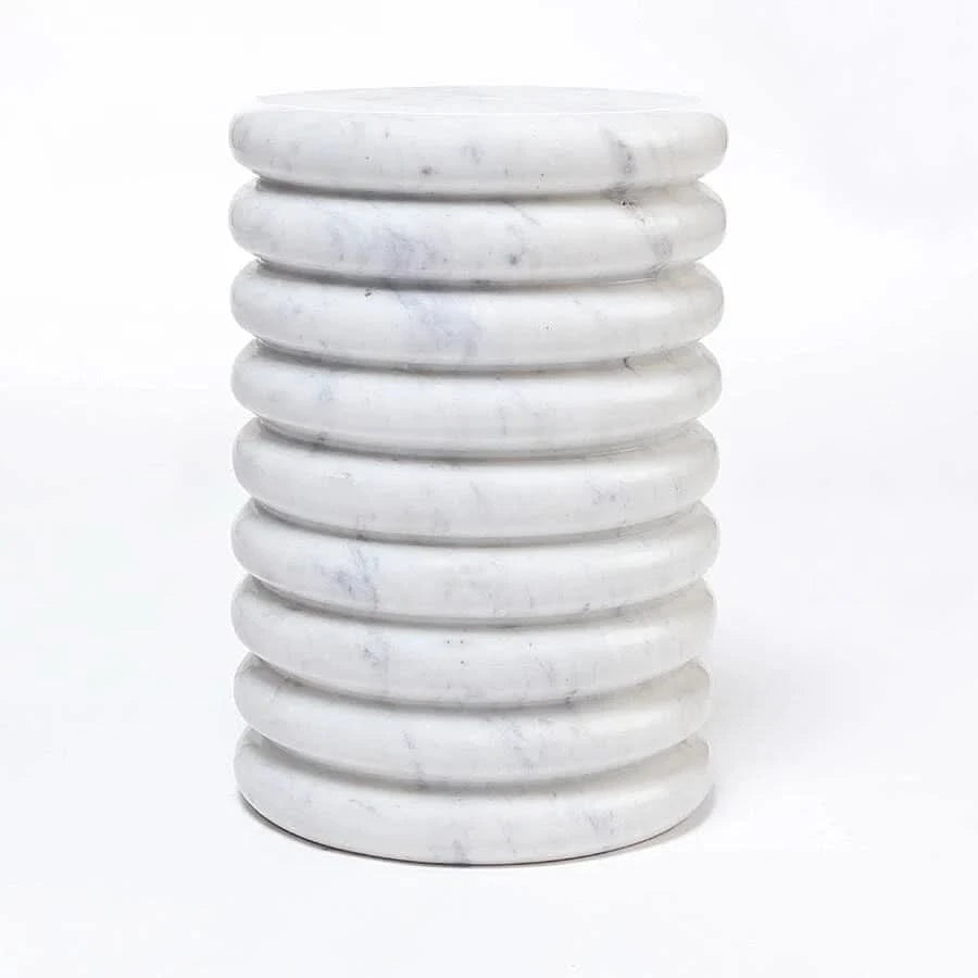 QUASAR SOLID MARBLE SIDE TABLE/LAMP TABLE/ACCENT TABLE - MyChocolateWood