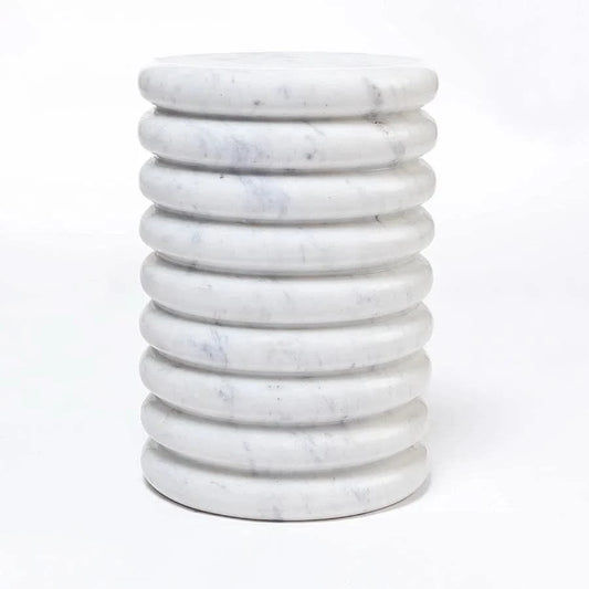 QUASAR SOLID MARBLE SIDE TABLE/LAMP TABLE/ACCENT TABLE - MyChocolateWood