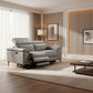 BRITTAS LEATHER 2-SEATER ELECTRIC RECLINER SOFA - GREY - MyChocolateWood