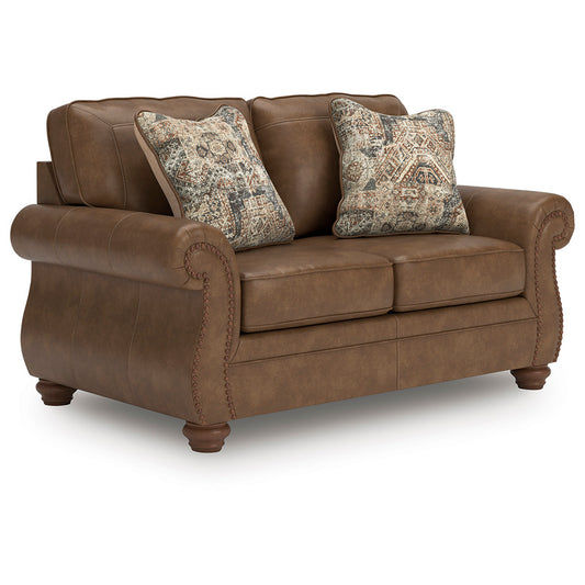 EMBER 2-SEATER FAUX LEATHER SOFA BROWN - MyChocolateWood