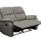 LANCY PREMIUM LEATHER 2 SEATER RECLINER SOFA + 2-SINGLE MANUAL RECLINER  ARMCHAIRS WHEAT - MyChocolateWood