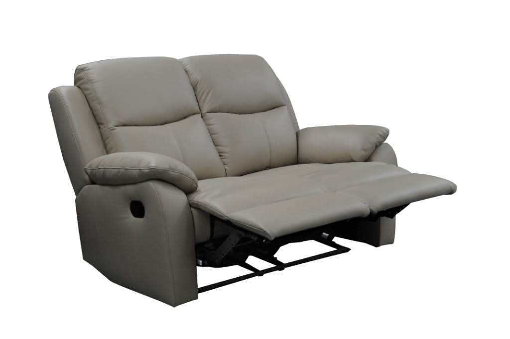 LANCY PREMIUM LEATHER 2 SEATER RECLINER SOFA + 2-SINGLE MANUAL RECLINER  ARMCHAIRS WHEAT - MyChocolateWood