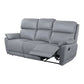 TORELLI GENUINE LEATHER 3-SEATER RECLINER  STONE - MyChocolateWood