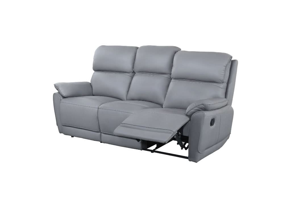 TORELLI GENUINE LEATHER 3-SEATER RECLINER STONE - MyChocolateWood