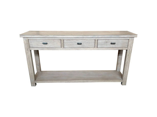 NEVANA RECYCLED ELM TIMBER 3 DRAWER CONSOLE TABLE/HALL TABLE - MyChocolateWood