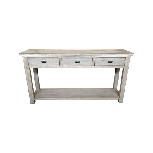 NEVANA RECYCLED ELM TIMBER 3 DRAWER CONSOLE TABLE/HALL TABLE - MyChocolateWood