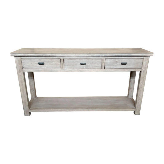NEVANA RECYCLED ELM TIMBER 3 DRAWER CONSOLE TABLE/HALL TABLE