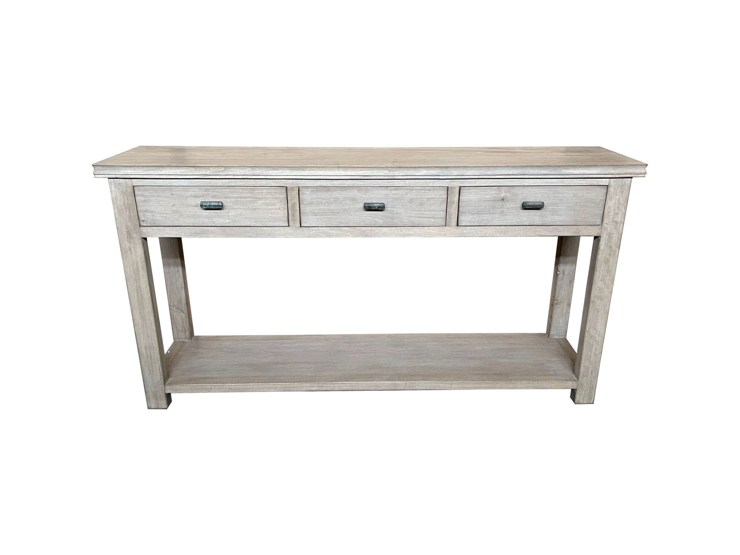 NEVANA  RECYCLED ELM TIMBER 3 DRAWER  CONSOLE TABLE/HALL TABLE - MyChocolateWood