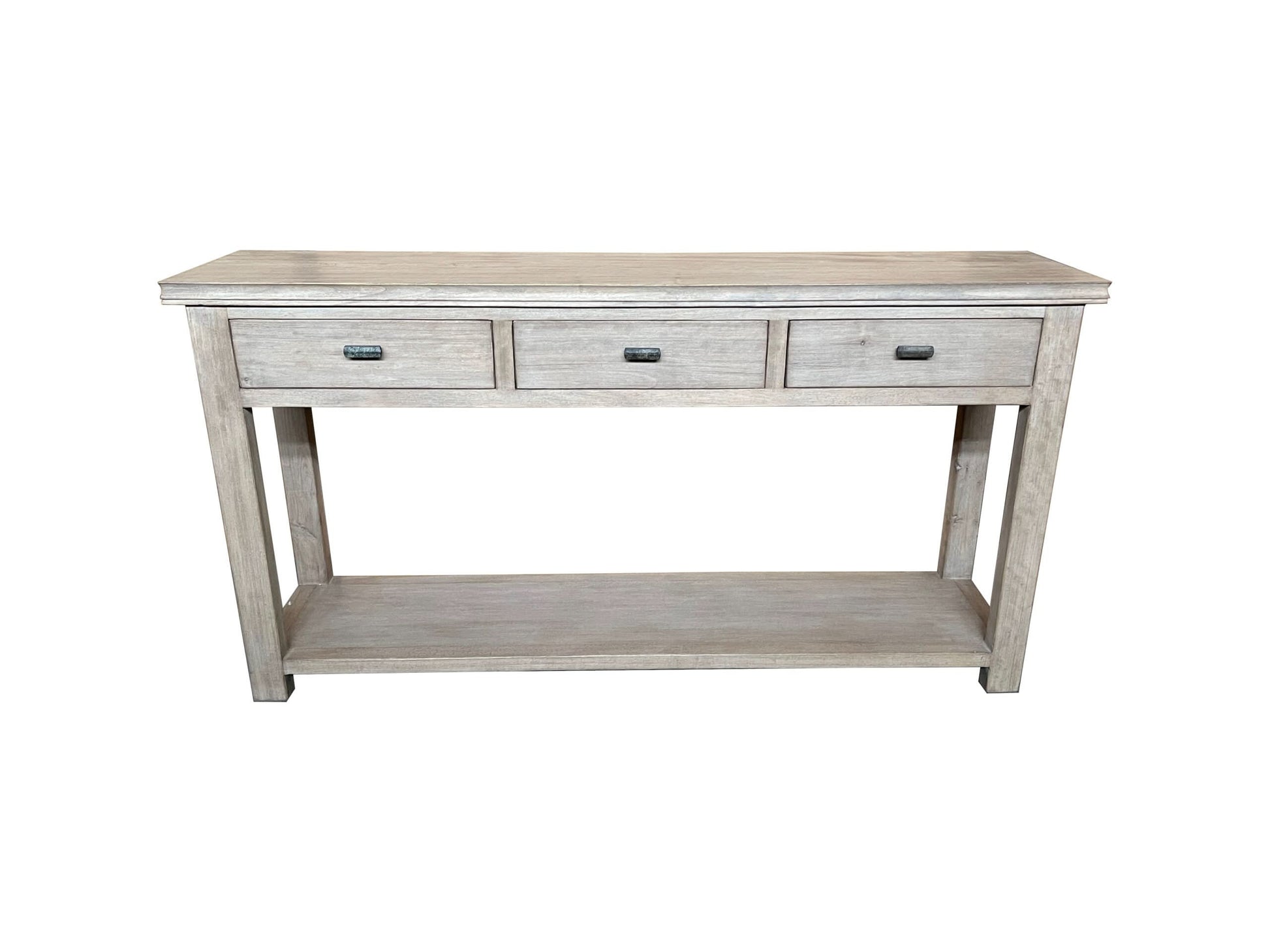NEVANA  RECYCLED ELM TIMBER 3 DRAWER  CONSOLE TABLE/HALL TABLE - MyChocolateWood