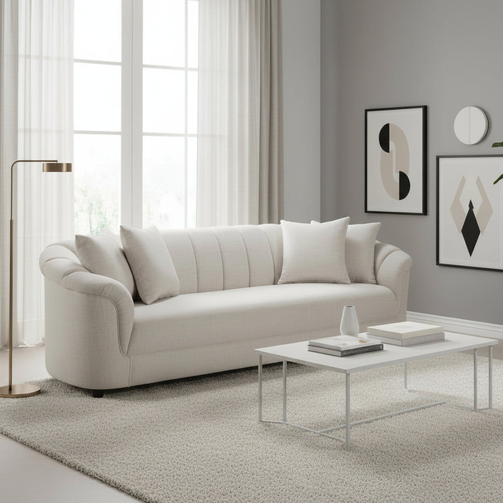 Andrella Fabric 4-Seater Sofa Beige