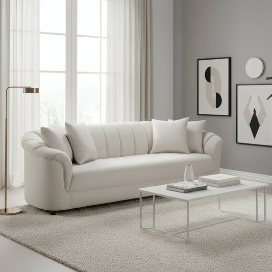 Andrella Fabric 4-Seater Sofa Beige