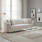 Andrella Fabric Sofa, 4-Seater in Beige - Chocolate Wood