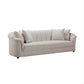 Andrella Fabric Sofa, 4-Seater in Beige - Chocolate Wood