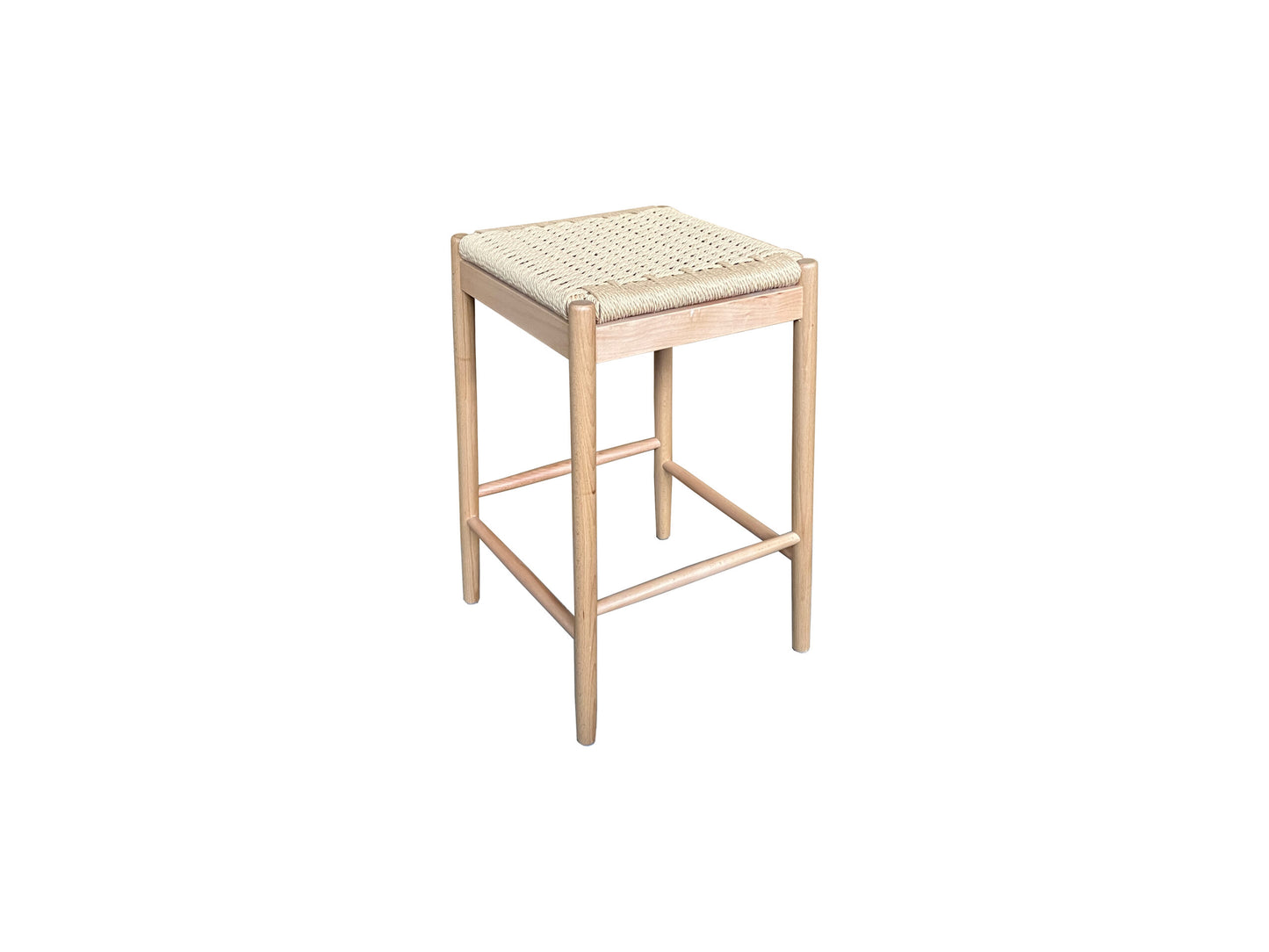 KESWICK BAR STOOL/BREAKFAST STOOL - NATURAL BEECHWOOD & WOVEN ROPE - MyChocolateWood