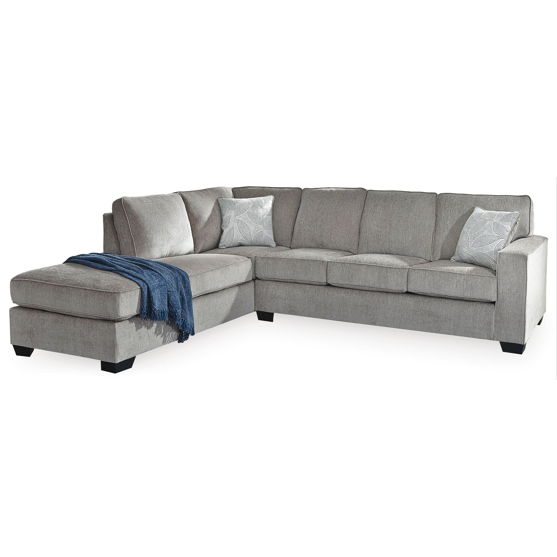 ASTOR LHF CHENILLE CHAISE WITH  SOFA BED ALLOY COLOUR (Copy) - MyChocolateWood