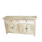 Gibraltar Rustic Recycled Elm 4-Door 2-Drawer Sideboard / Buffet with Parquetry Top 160cm - Chocolate Wood