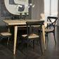 FITAN SOLID OAK SQUARE DINING TABLE (90 X 90) NATURAL + 4 MELROSE SOLID OAK CROSSBACK CHAIRS BLACK - MyChocolateWood