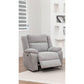 Alloa Fabric 1-Seater Electric Recliner Armchair in Grey - Chocolate Wood