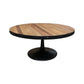QUENTIN ROUND  COFFEE TABLE IN RECYCLED ELM & IRON - MyChocolateWood