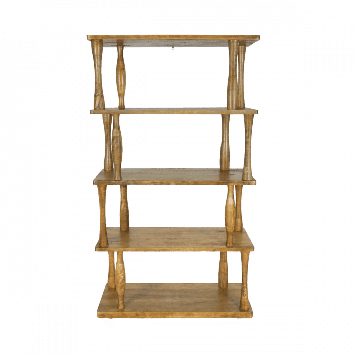 Lupin Mindi Wood Rustic Bookcase 100 x 40 x 177cm in Natural - Chocolate Wood