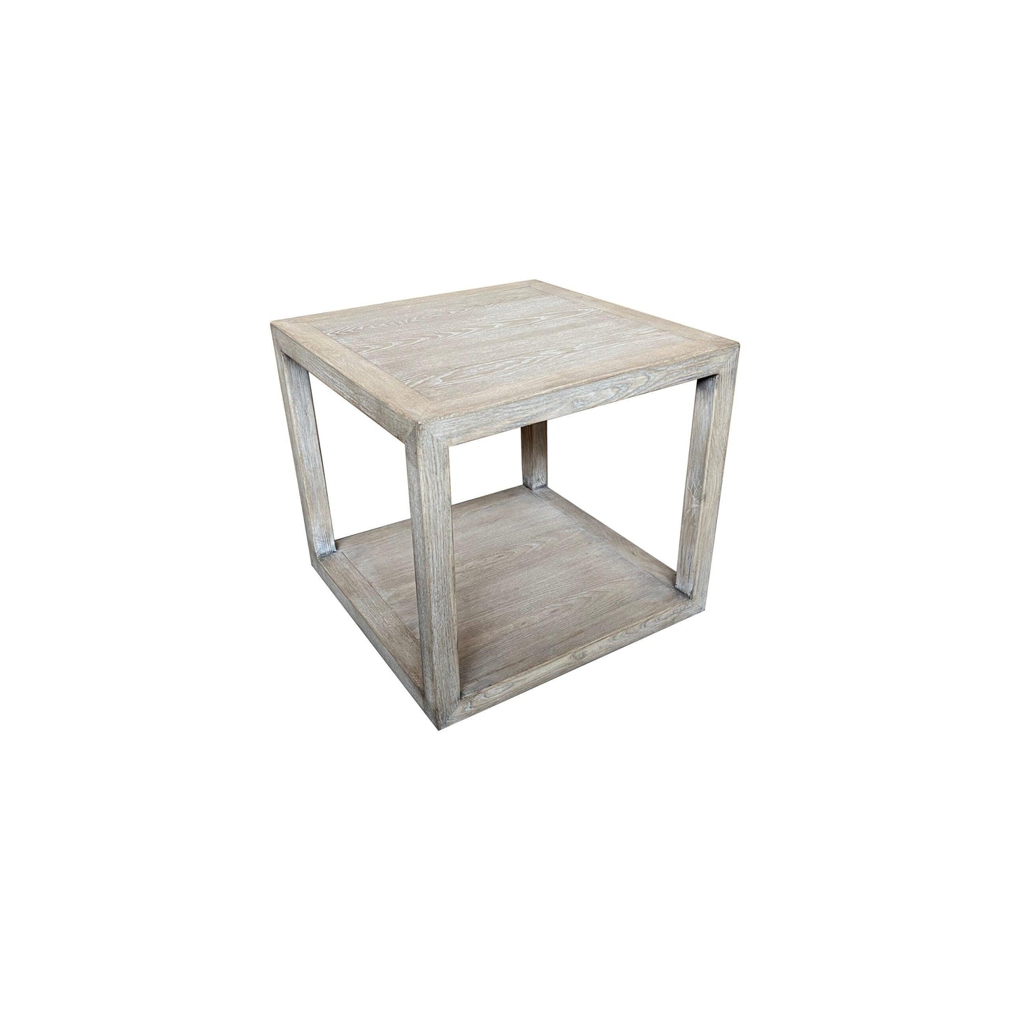 NEVANA RECYCLED ELM TIMBER CUBE SIDE TABLE/LAMP TABLE - MyChocolateWood