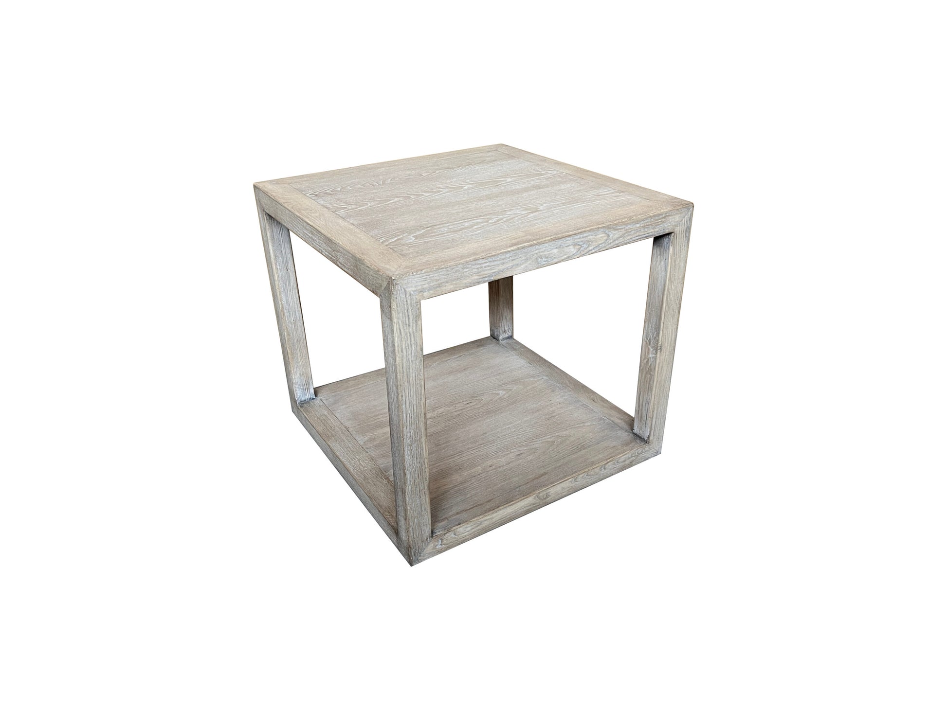 NEVANA  RECYCLED ELM TIMBER CUBE SIDE TABLE/LAMP TABLE - MyChocolateWood