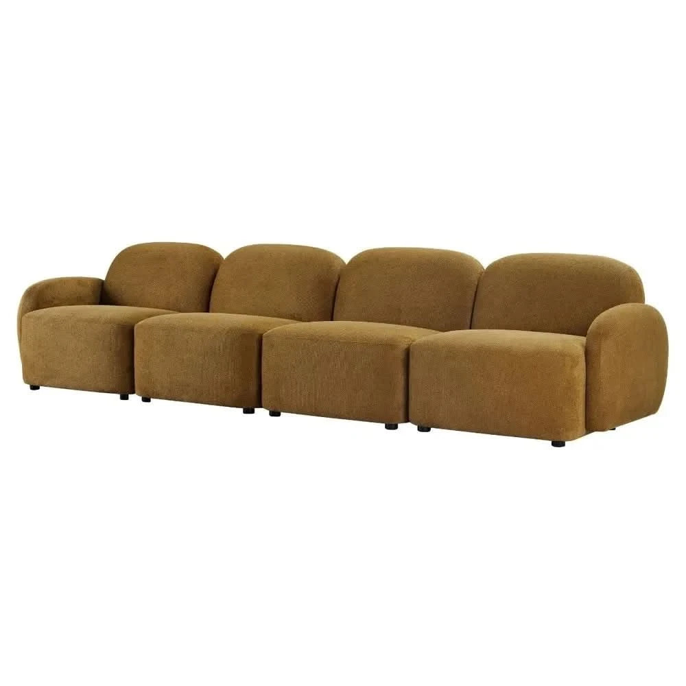 LORELEI  4-SEATER MODULAR FABRIC SOFA - TOFFEE COLOUR - MyChocolateWood