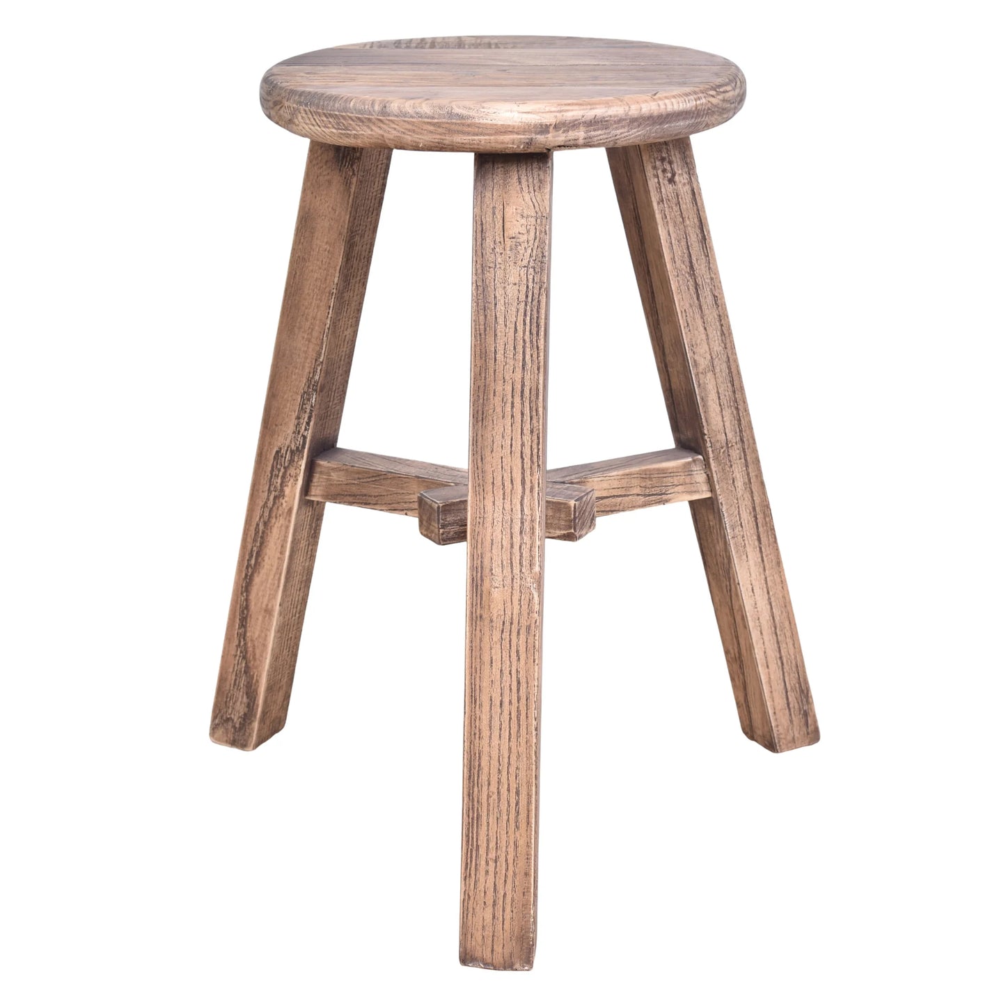 HARLOW ROUND STOOL IN SOLID HARDWOOD NATURAL 40X40X50CM