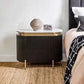 DENEUVE BEDSIDE TABLE BLACK WITH CARRARA MARBLE TOP - MyChocolateWood