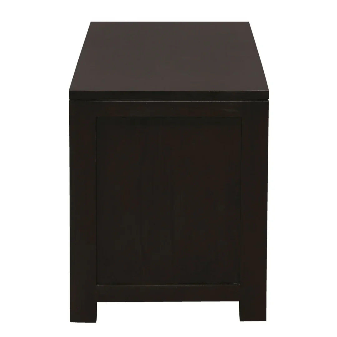 Tanaka Solid Mahogany TV Unit 120cm with 2 Drawers in Chocolate - Chocolate Wood