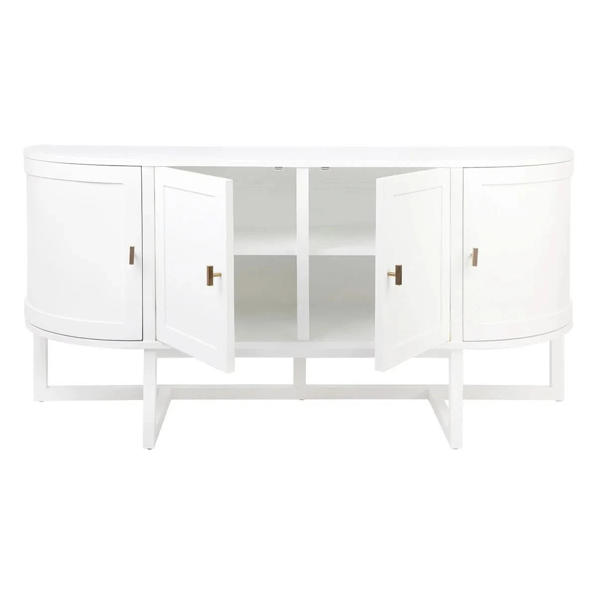 ENNIS 4 DOOR OAK & OAK VENEER BUFFET/SIDEBOARD WHITE - MyChocolateWood