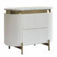 DENEUVE BEDSIDE TABLE WHITE WITH CARRARA MARBLE TOP - MyChocolateWood