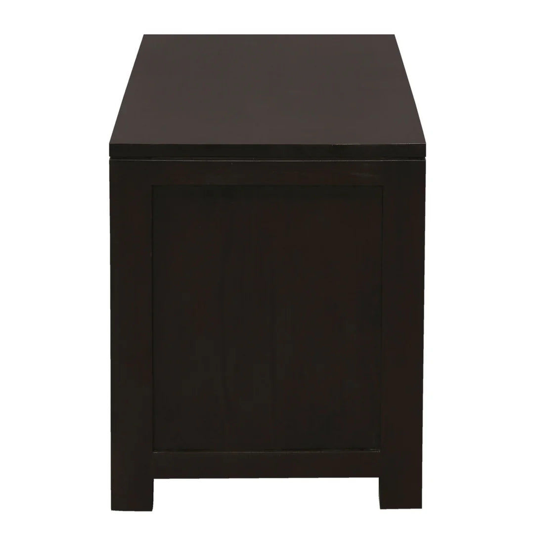 TANAKA SOLID MAHOGANY TV UNIT WITH 2 DRAWERS IN CHOCOLATE 120CM - MyChocolateWood