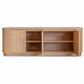 Remy Natural Ash 4-Door Buffet Sideboard 240cm - Chocolate Wood