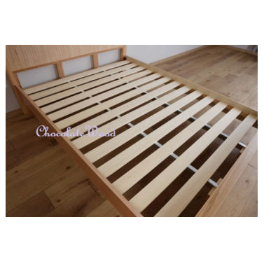 Remy Solid & Veneer Ash Timber King Bed in Natural - Chocolate Wood
