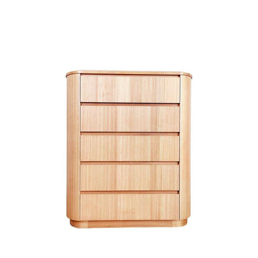 REMY SOLID & VENEER ASH TIMBER 5 DRAWER TALLBOY/5 DRAWER CHEST OF DRAWERS - MyChocolateWood