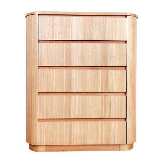 REMY SOLID & VENEER ASH TIMBER 5 DRAWER TALLBOY/5 DRAWER CHEST OF DRAWERS