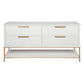 MORETTI 4-DRAWER CHEST OF DRAWERS 170CM SATIN WHITE/GOLD - MyChocolateWood