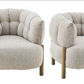Caval Fabric Armchair/Accent Chair - Champagne - MyChocolateWood